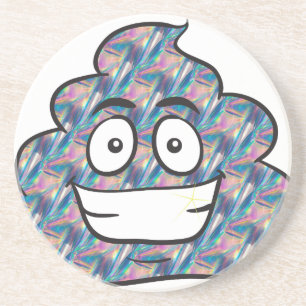 hologram poop emoji coaster