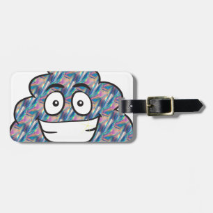 hologram poop emoji luggage tag