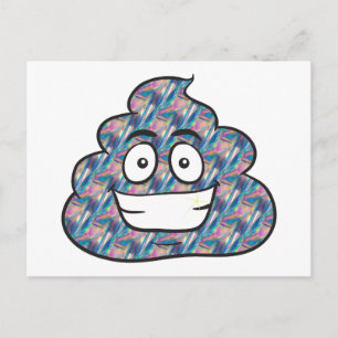 hologram poop emoji postcard