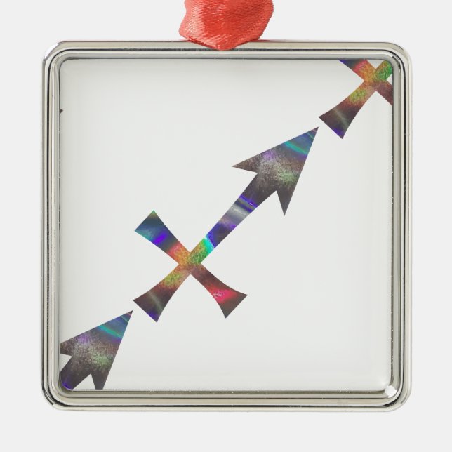 hologram Sagittarius Metal Ornament (Front)