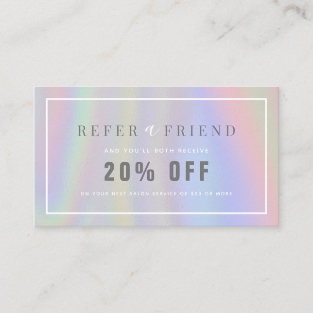 Hologram Salon Referral Business Card (Front)