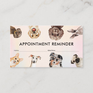 Hologram Small Dog Grooming Appointment Reminder Business Card