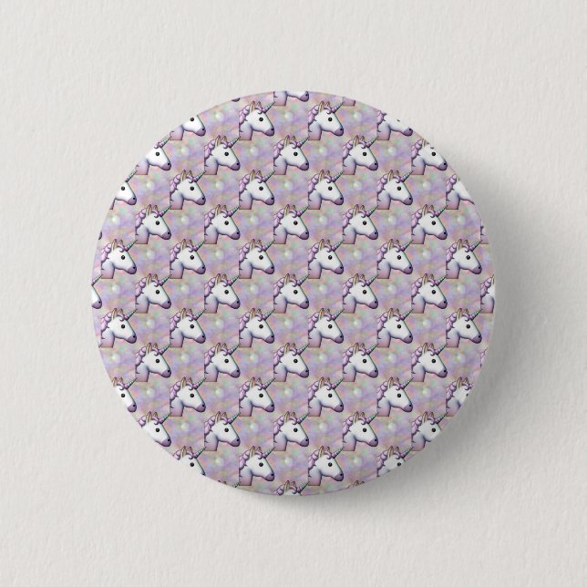 hologram unicorn emoji 2 inch round button (Front)