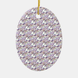 hologram unicorn emoji ceramic ornament