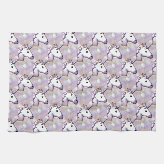 hologram unicorn emoji kitchen towel (Horizontal)