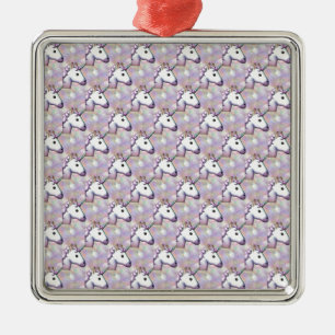 hologram unicorn emoji metal ornament