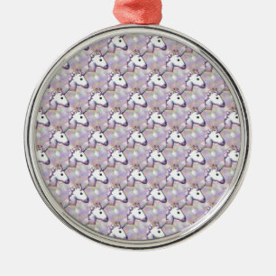 hologram unicorn emoji metal ornament