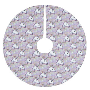 hologram unicorn emoji xmas christmas tree skirt