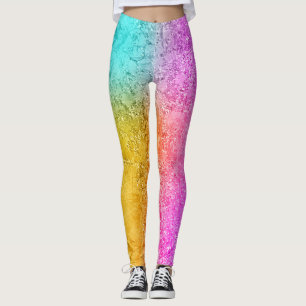 Hologram Unicorn Mermaid Rainbow Glitter Paint  Leggings
