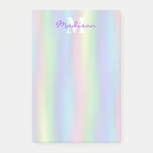 Hologramme arc-en-ciel doux Notes de post-it mono