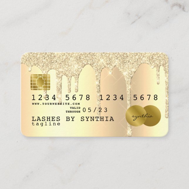 Hologramme de carte de crédit Gold parties scintil (Devant)