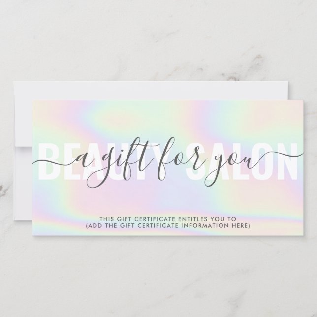 Hologramme élégant unicorne arc-en-ciel carte cade (Devant)