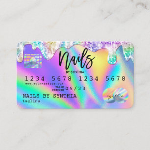 Holograph  Credit Card Nail Tech