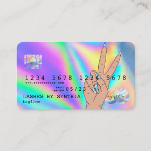 Holograph  Credit Card Nail Tech add logo
