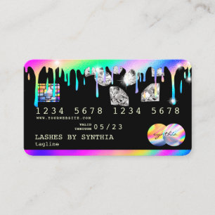 Holograph  Drips Diamonds Modern Credit Card