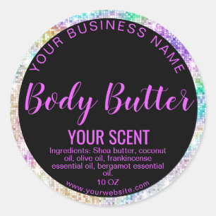 holograph foil product label body butter