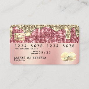 Holograph gold glitter Modern Credit Card