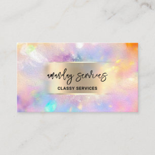 Holograph Logo QR Code Shop Framed Unique Business Card