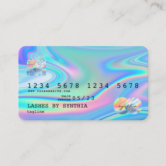 Holograph  Modern Credit Card Style Add Logo (Front)