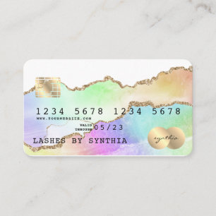 Holograph  Pastel agate unicorn Credit Card