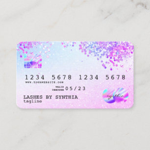 Holograph Pastel unicorn Modern Credit Card Style
