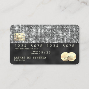 Holograph silver glitter Modern Credit Card
