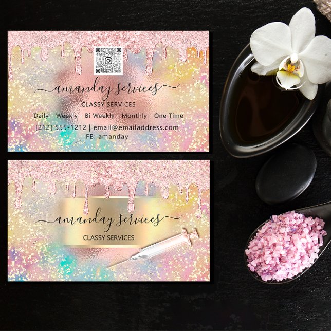 Holograph Syringe Injections  Studio Rose QRCode  Business Card (Creator Uploaded)