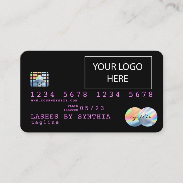 Holograph Unicorn Dripp Credit Card add your logo (Front)