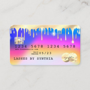 Holograph Unicorn Dripping Credit Card Gold