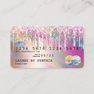 Holograph Unicorn Drips Modern Credit Card Style