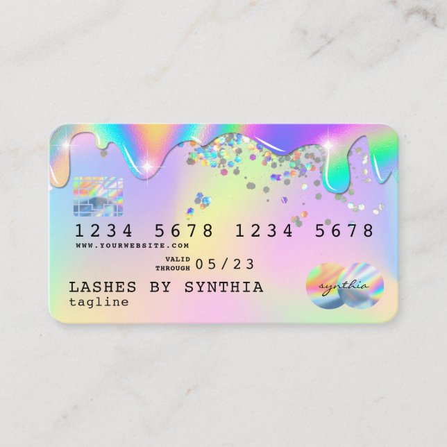 Holograph Unicorn Moderne Style de carte de crédit (Devant)
