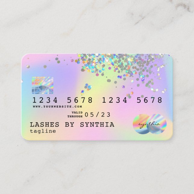 Holograph Unicorn Moderne Style de carte de crédit (Devant)