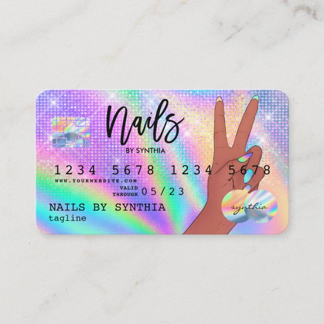 Holographe Carte de crédit Nail Tech (Devant)