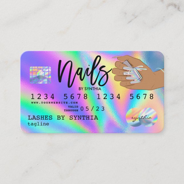 Holographe Carte de crédit Nail Tech (Devant)