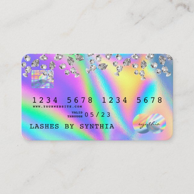 Holographe Diamants Moderne Style de carte de créd (Devant)