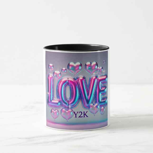 Holographic 3D Iridescent Heart Coffee Mug (Center)