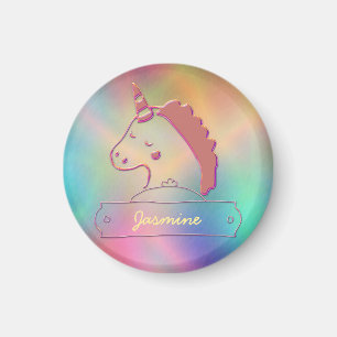Holographic 3D Unicorn Custom Name Magnet