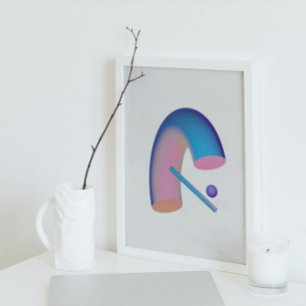 Holographic 80s Modern Futuristic Art Poster