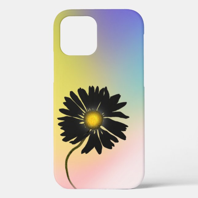 Holographic Abstract and Black Daisy Case-Mate iPhone Case (Back)