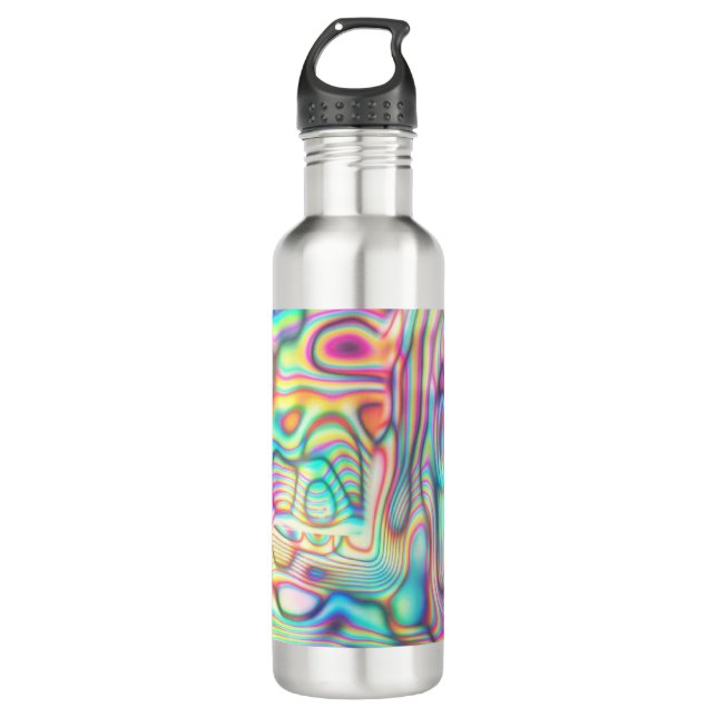 Holographic Abstract Modern Futuristic Cool 710 Ml Water Bottle (Front)