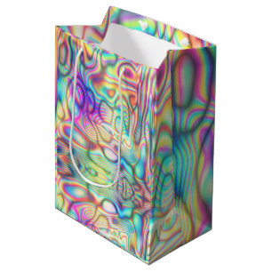 Holographic Abstract Modern Futuristic Elegant Medium Gift Bag