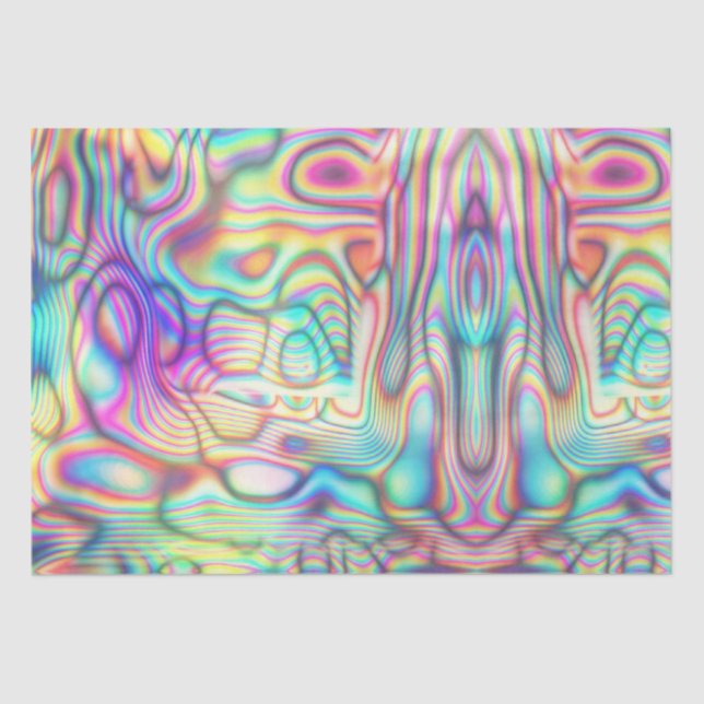 Holographic Abstract Modern Futuristic Elegant Tissue Paper (Front)