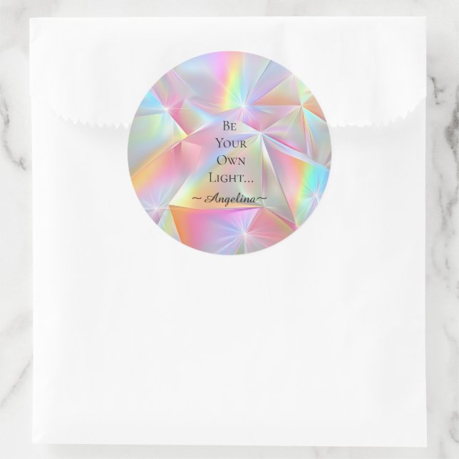 Holographic Aesthetic Classic Round Sticker (Bag)