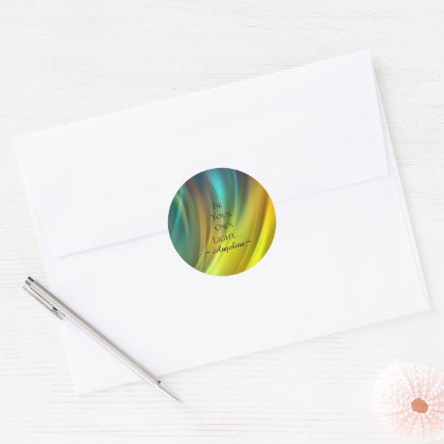 Holographic Aesthetic Classic Round Sticker (Envelope)