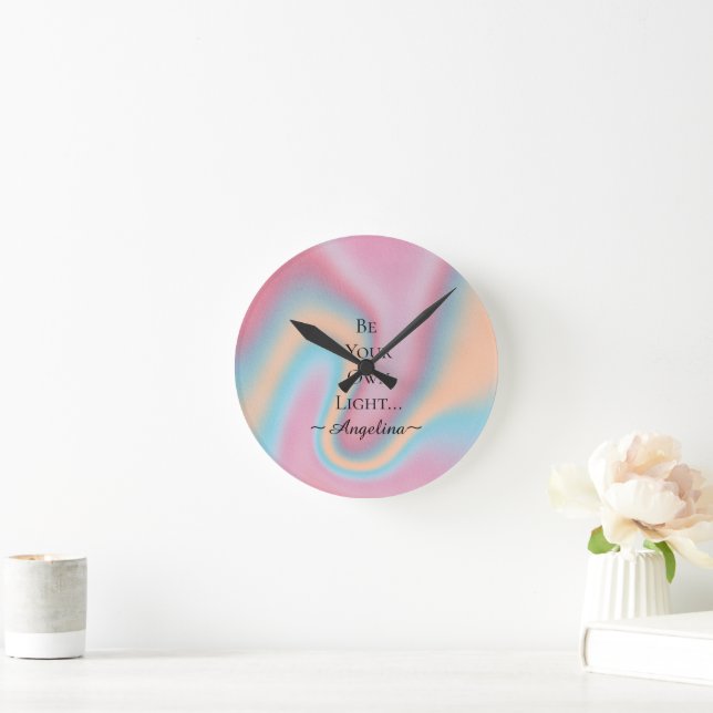 Holographic Aesthetic Round Clock (Home)