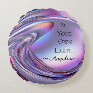 Holographic Aesthetic Round Pillow