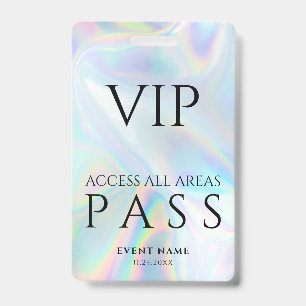 Holographic All Access VIP Pass Concert Event Badge