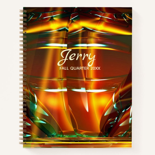 Holographic Amber, Caramel, Yellow Spiral Notebook (Front)