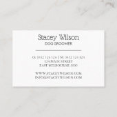  Holographic And Charcoal Paw Print Pet Groomer Business Card (Back)