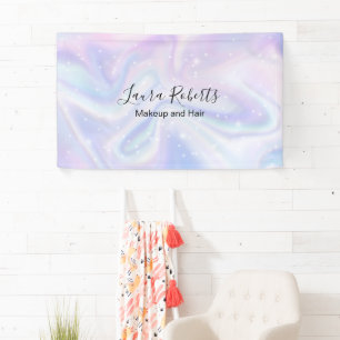 Holographic Background Hologram Neon Overlay  Banner